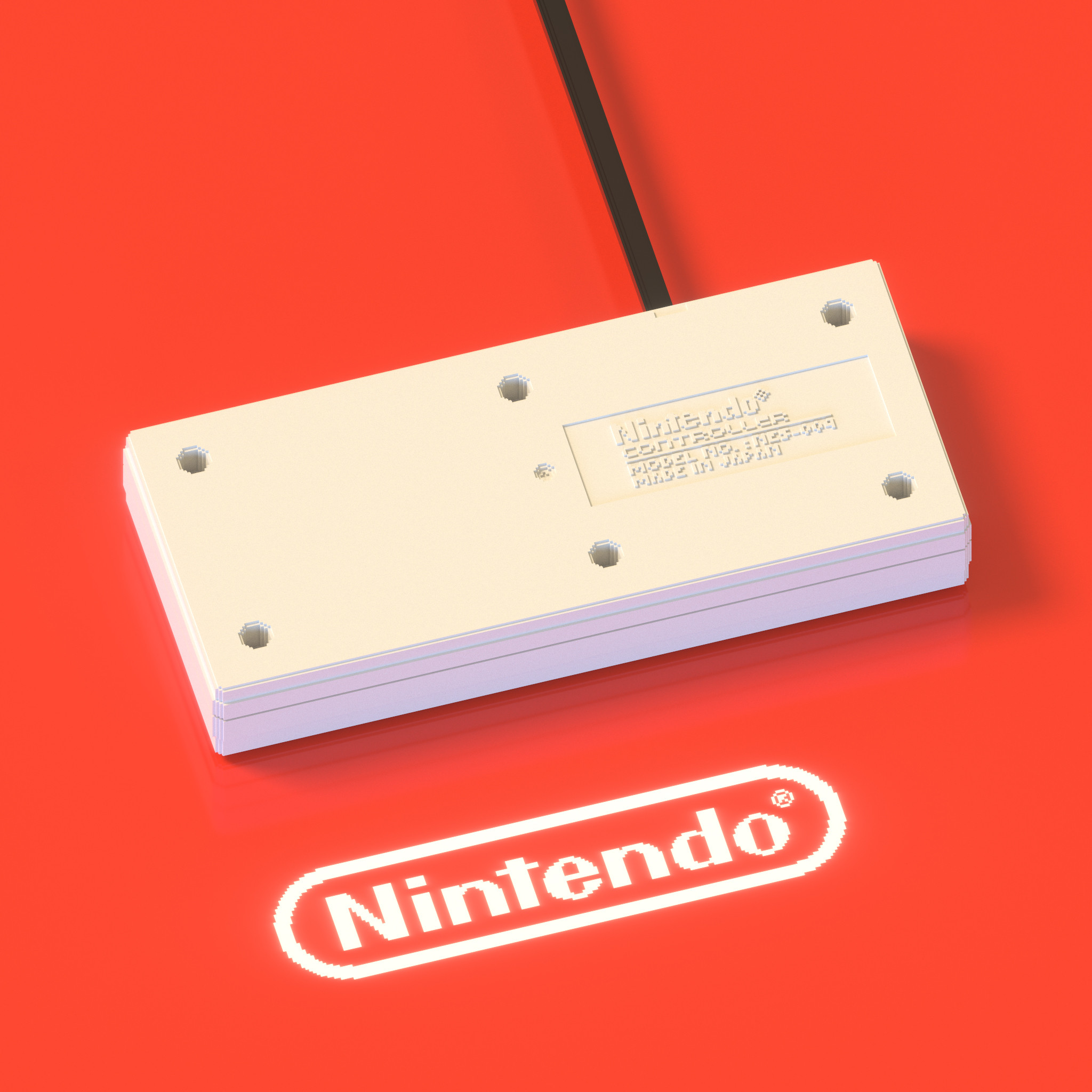 Backside rendering of a Nintendo Entertainment System (NES) Controller.