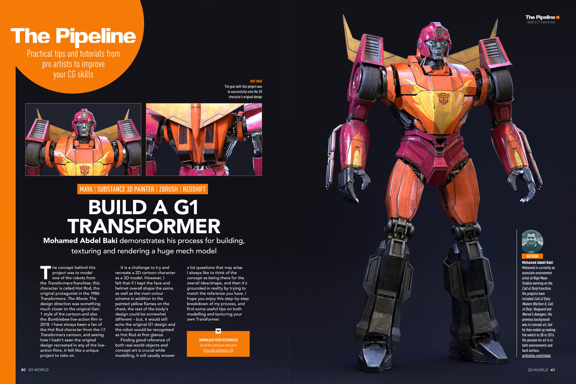 ArtStation - 3D World Magazine: Transformer Hot Rod breakdown