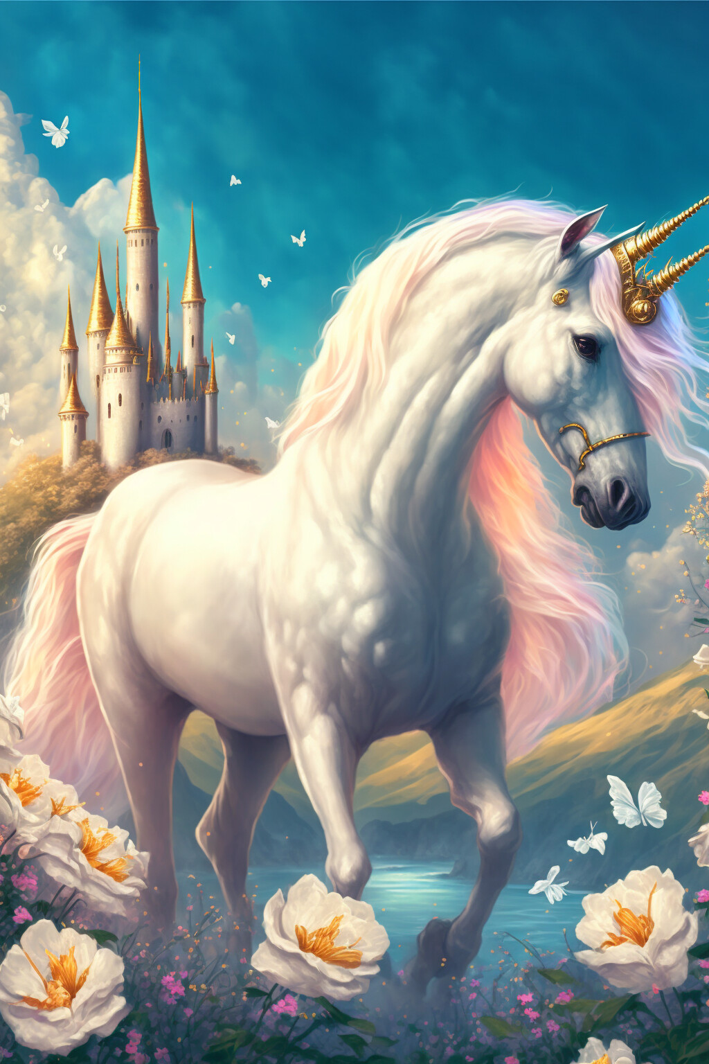 PicSo_ai - Unicorn and castle
