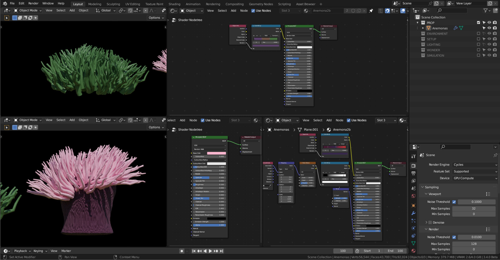 Anemones shader