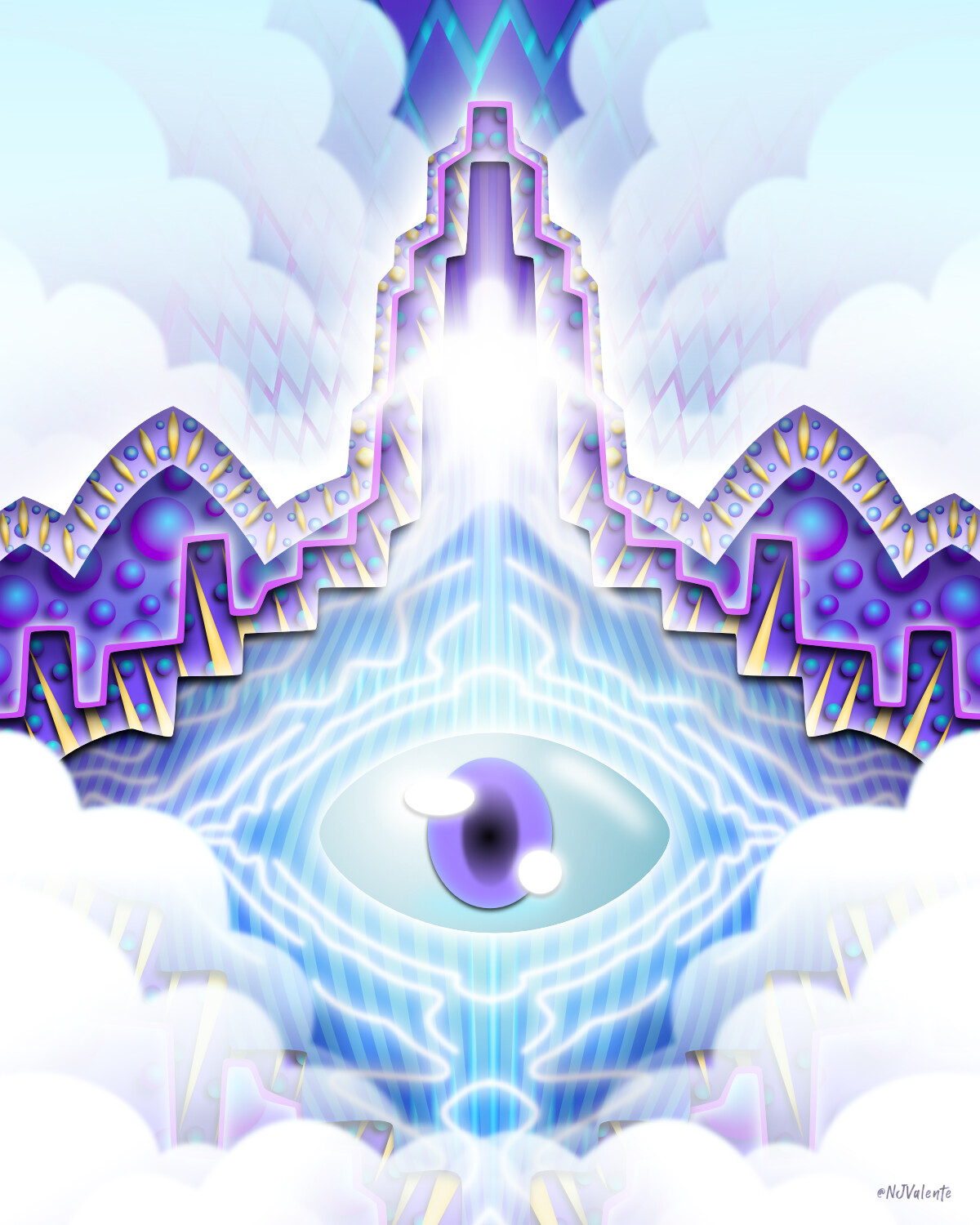 Gates of Creation psychedelic vector art, done in Affinity Designer 2.