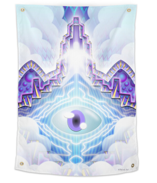 Gates of Creation tapestry available at: https://njvalenteart.threadless.com/designs/gates-of-creation/home/tapestry