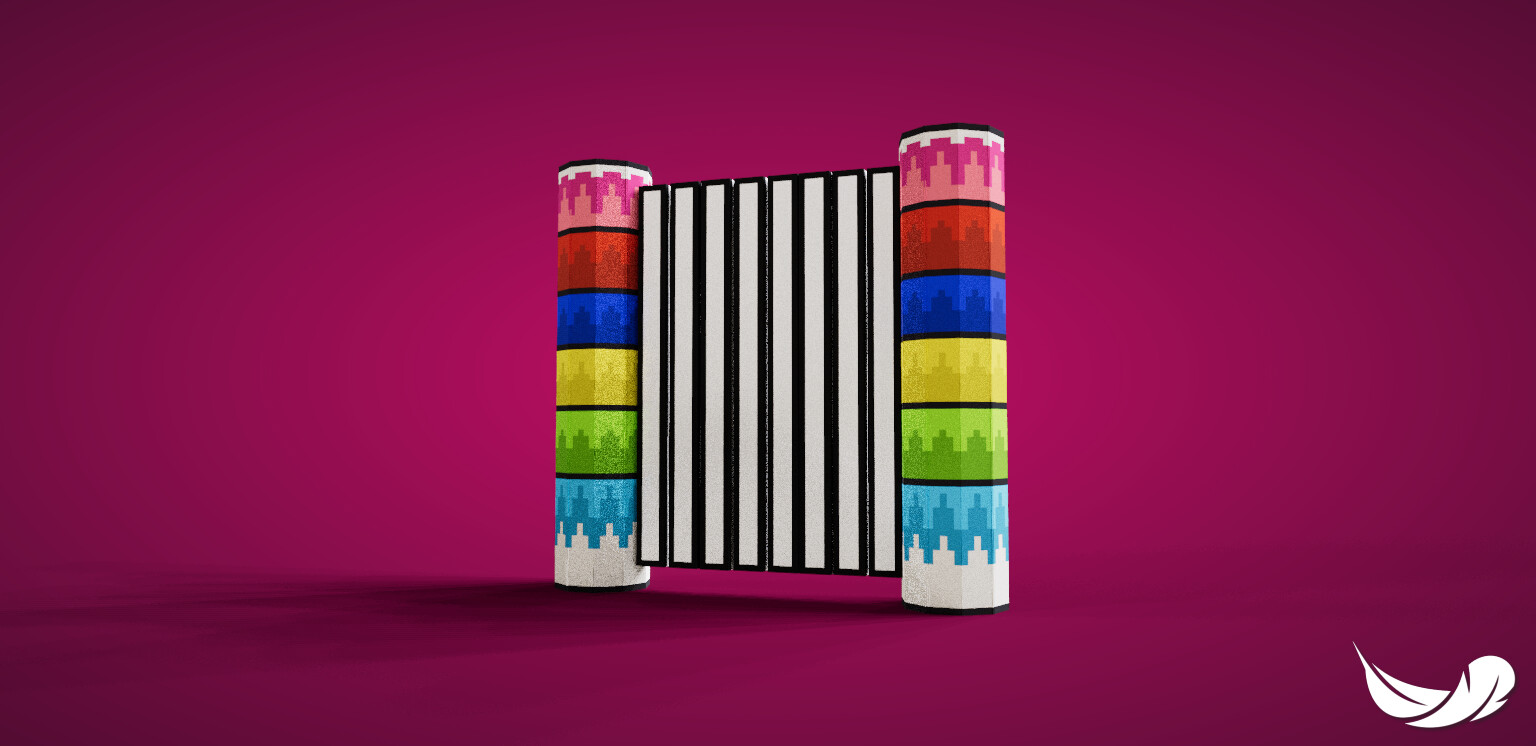 ArtStation - PAPER THEME GATE | VOXEDIT | VOXEL