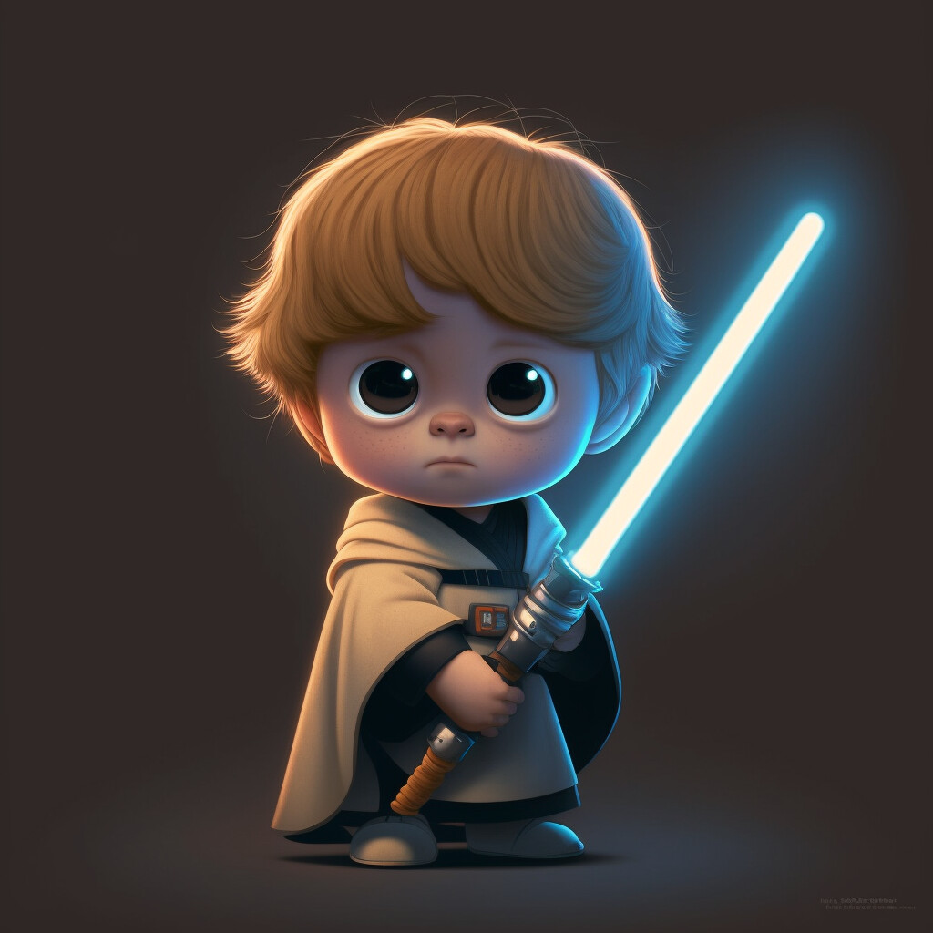 ArtStation - Cute Luke Skywalker. Stylized Pixar animation