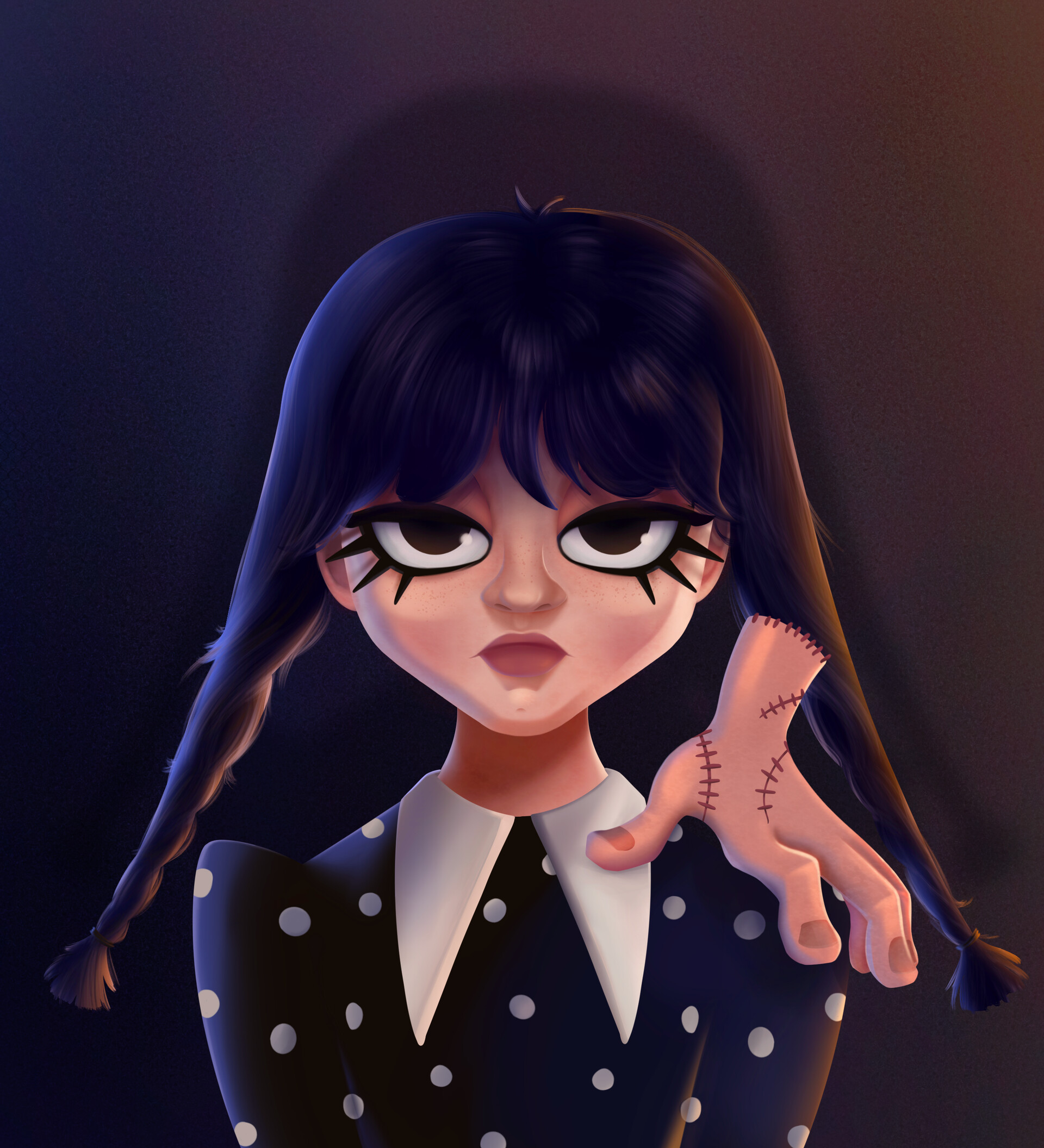 ArtStation - Wednesday Addams and Thing Fan Art