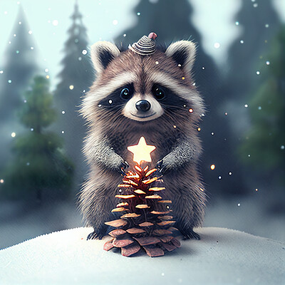 Keith griego keetgreego ultra ultra cute fuzzy racoon character holding star 69be4655 e384 4423 9b41 3ac257bcffe7