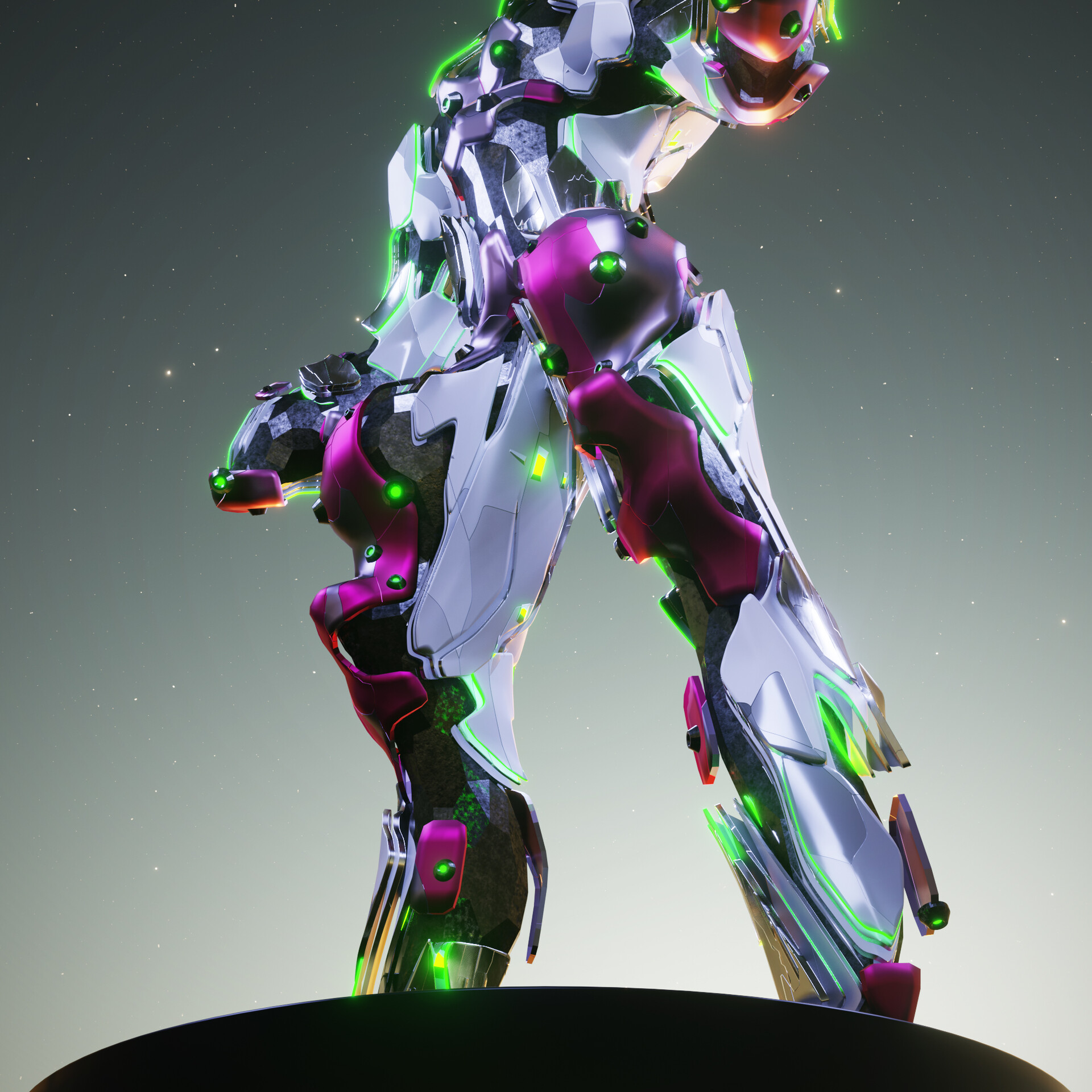 Artstation procedural hard surface mech design 2