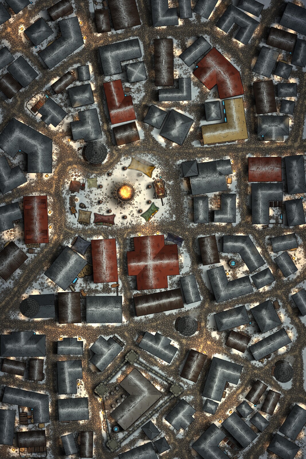 Battlemap | Bryn Shander Town Center | Icewind Dale [100 x 150]