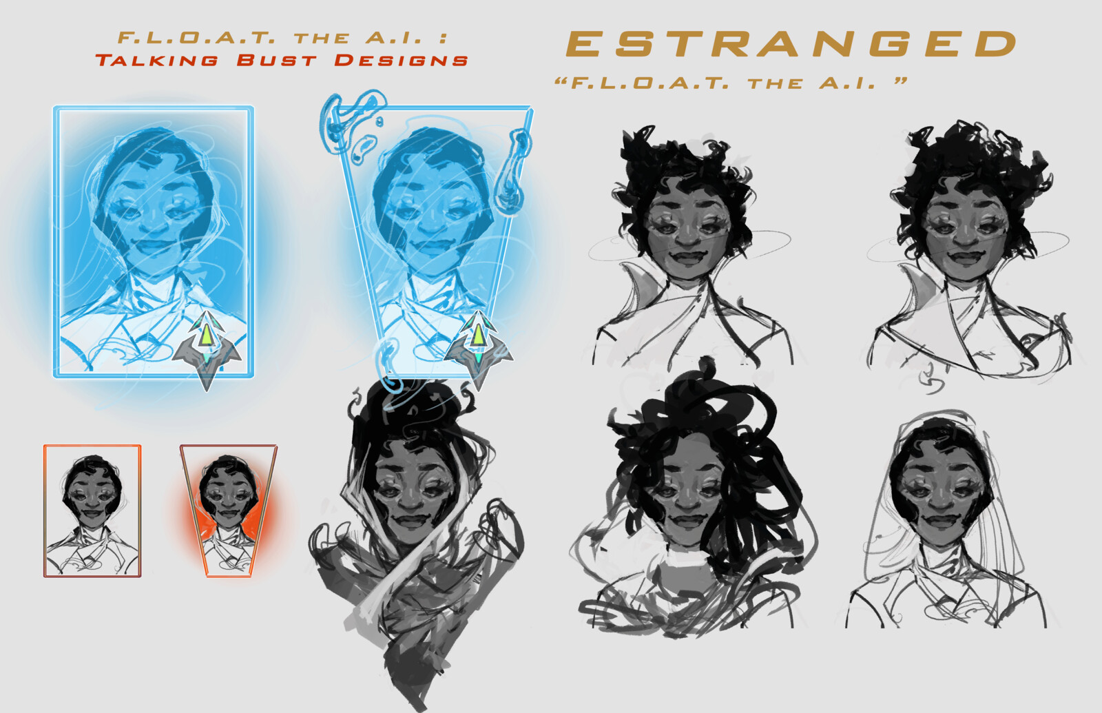 F.L.O.A.T. the A.I. Talking bust design concepts - Estranged (Working Title) 