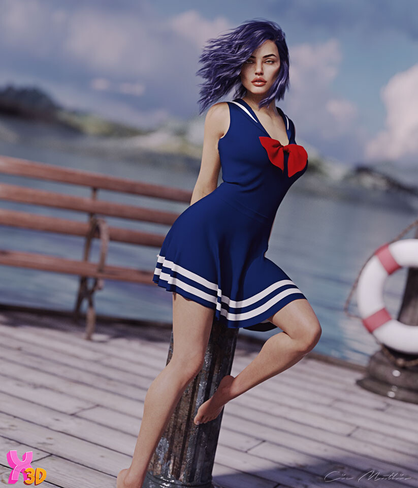 ArtStation - Yacht Club dForce dress for G8F by ArtTailor