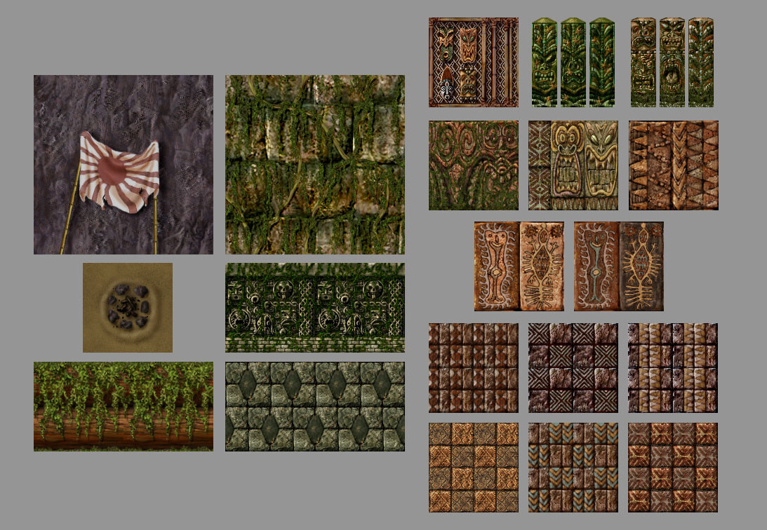 most of the textures you see here are repeatable tiles in 2 or 4 directions