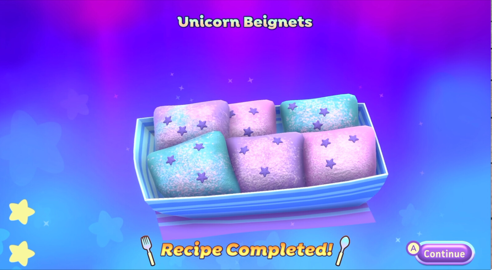 Screenshot showcasing beignets that I had modeled and textured for the game