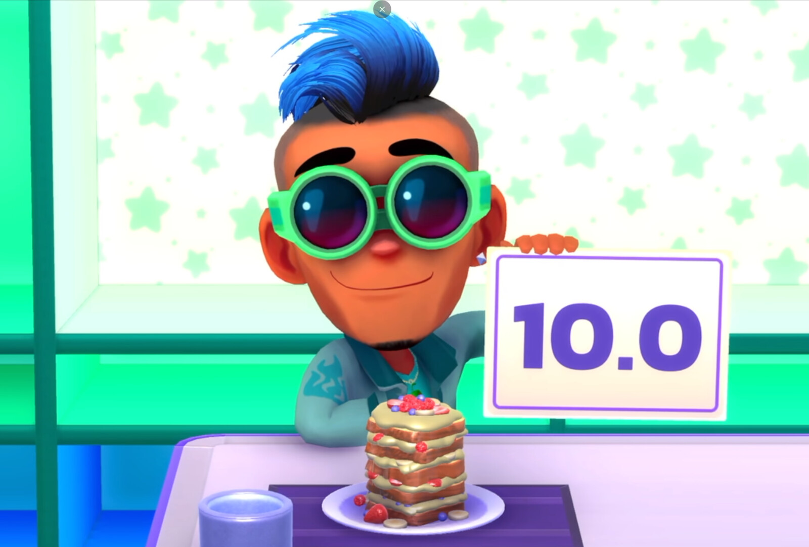 Screenshot showcasing the recipe item of "French Toast Layer Cake" that I had modeled and textured