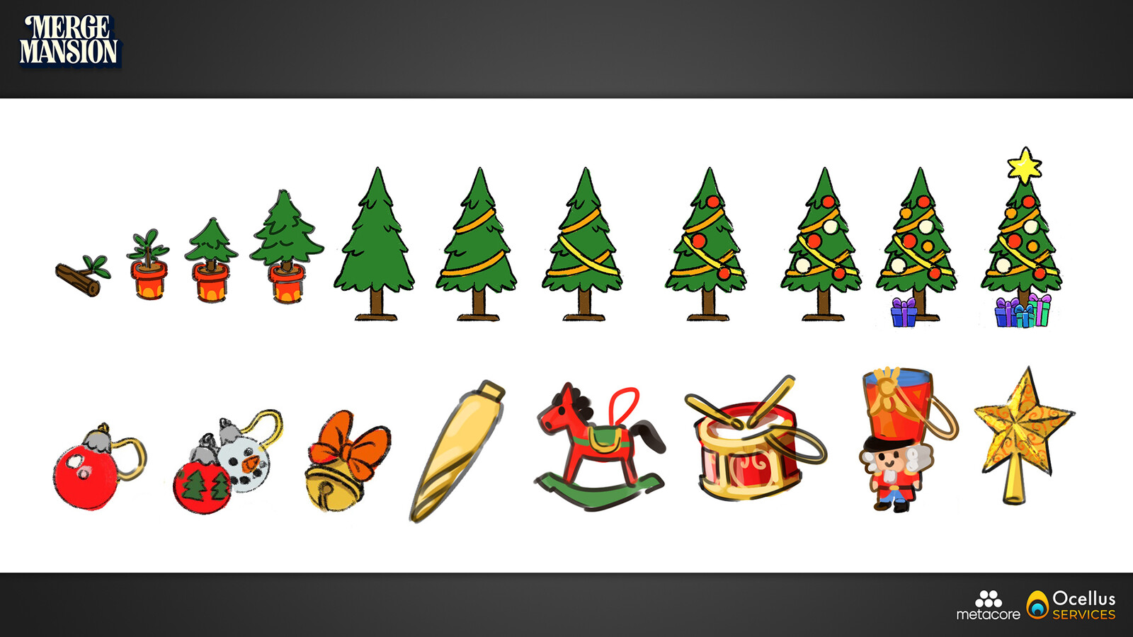 Ocellus SERVICES Merge Mansion Christmas Tree & Tree Decorations