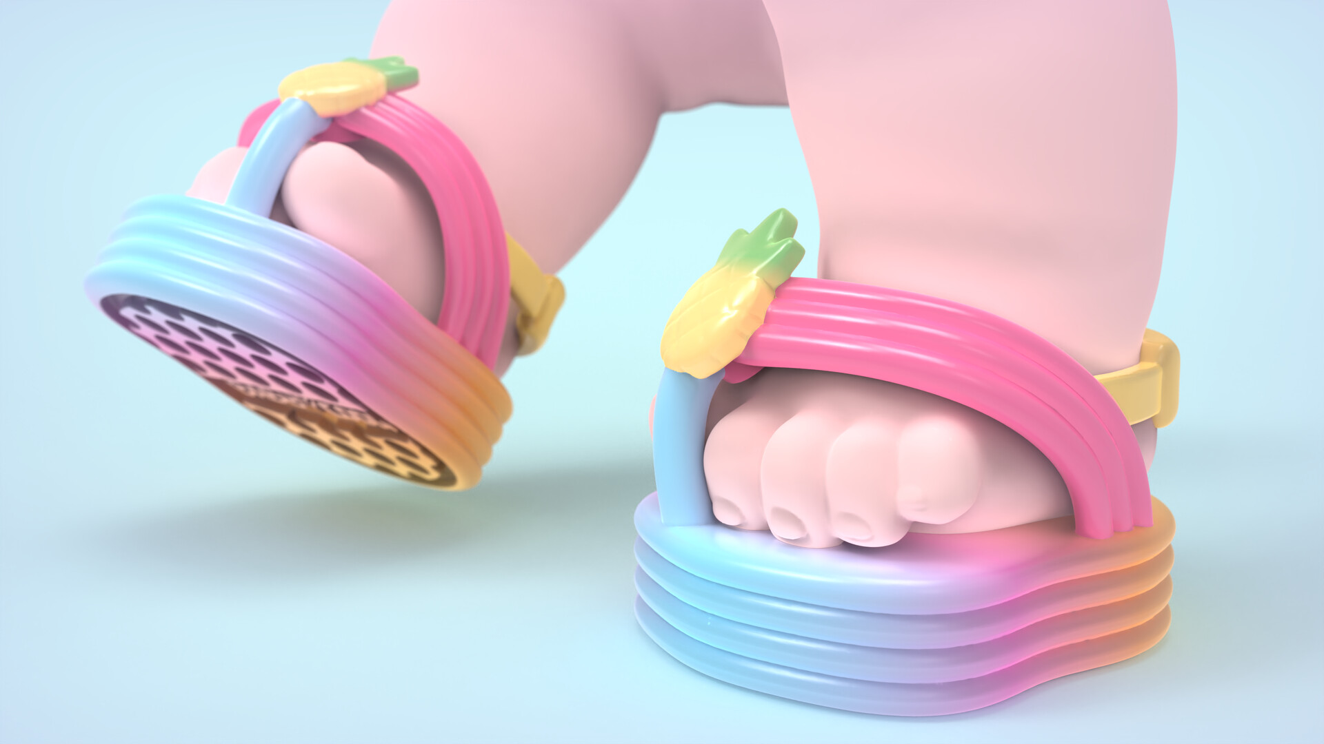 ArtStation BABY COOL PINEAPPLE Sandals 3D for MINI MIA