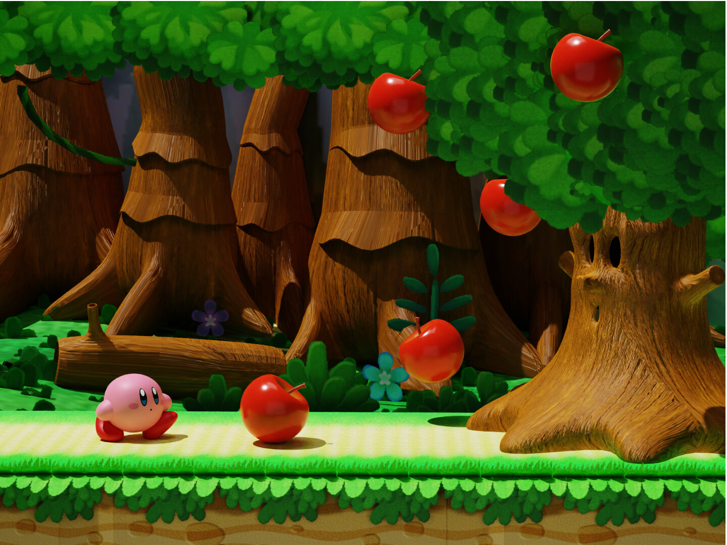 ArtStation Green Greens, Kirby and Whispy Woods