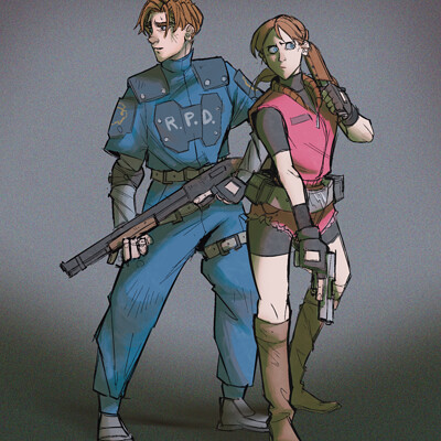 ArtStation - Resident Evil, Chris Redfield & Jill Valentine Fanart