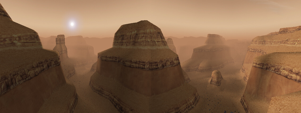 level IX - on the surface of Red Rock/Mars there are outposts. This level involves flying challenges as well as outpost puzzle solving.