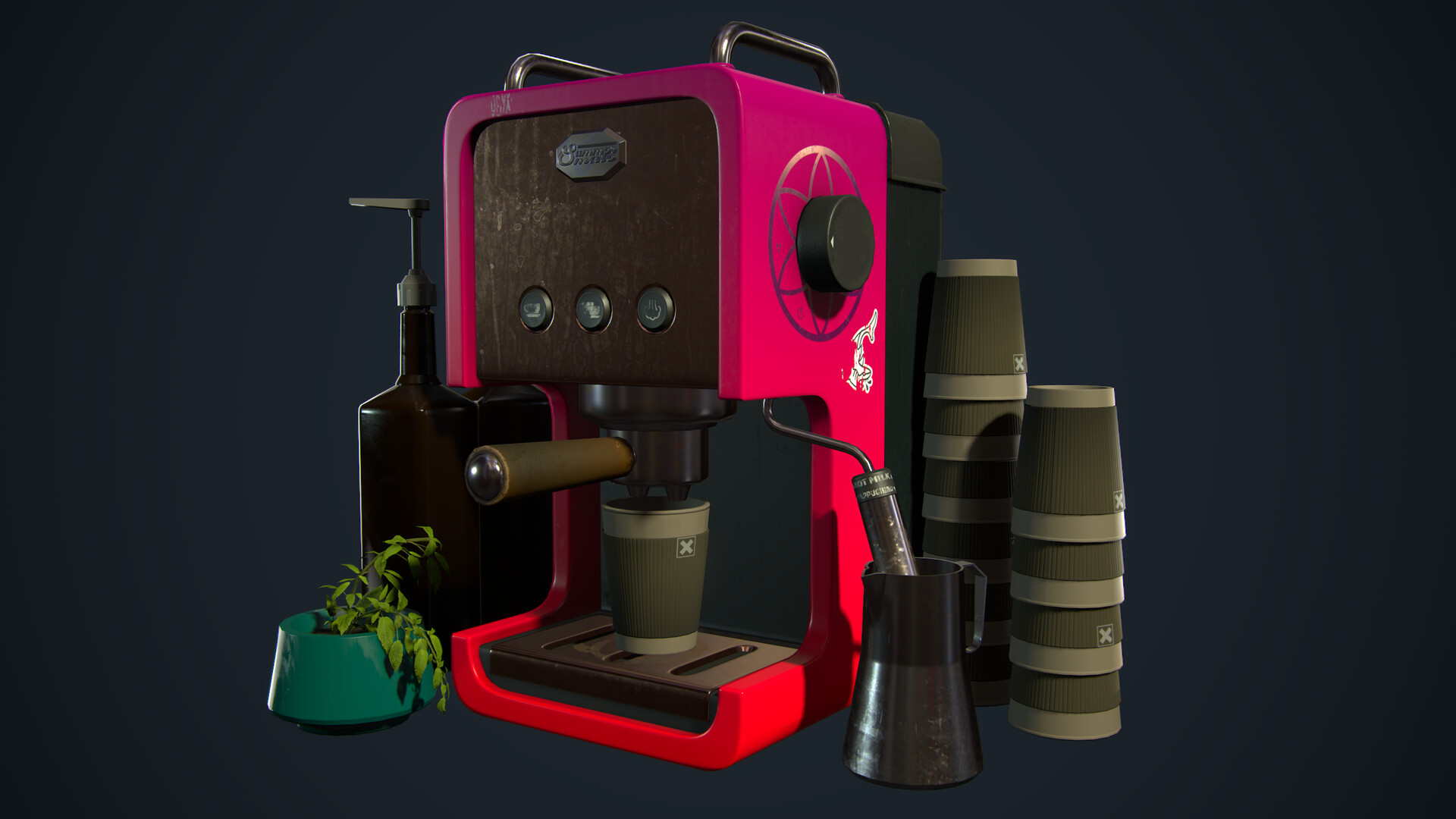 Basic Stylized Coffee Maker - 3D Model by Art_Teeves