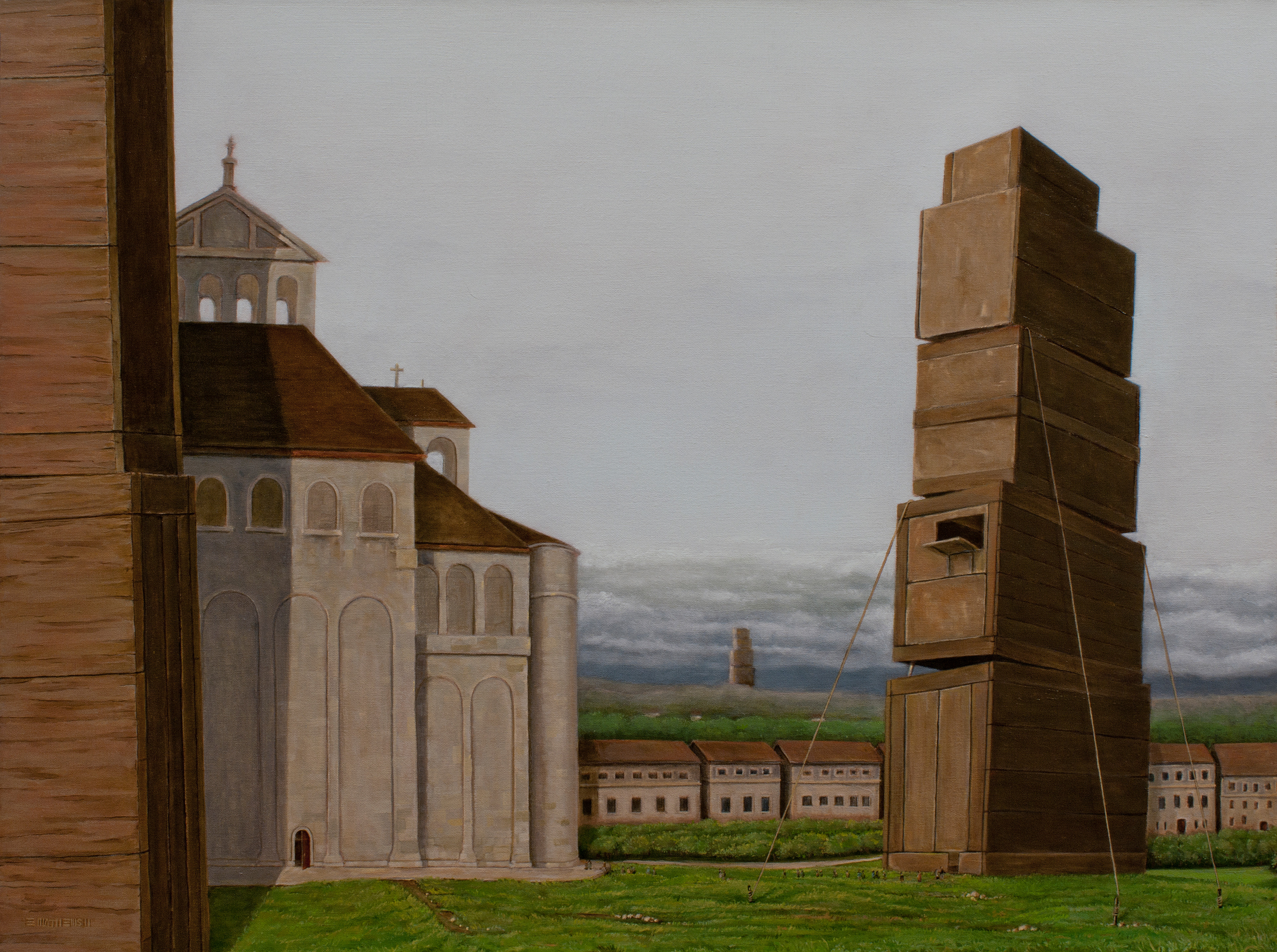 Edmund Mathews, The Towers, 40” x 30”, Oil on canvas, 2011