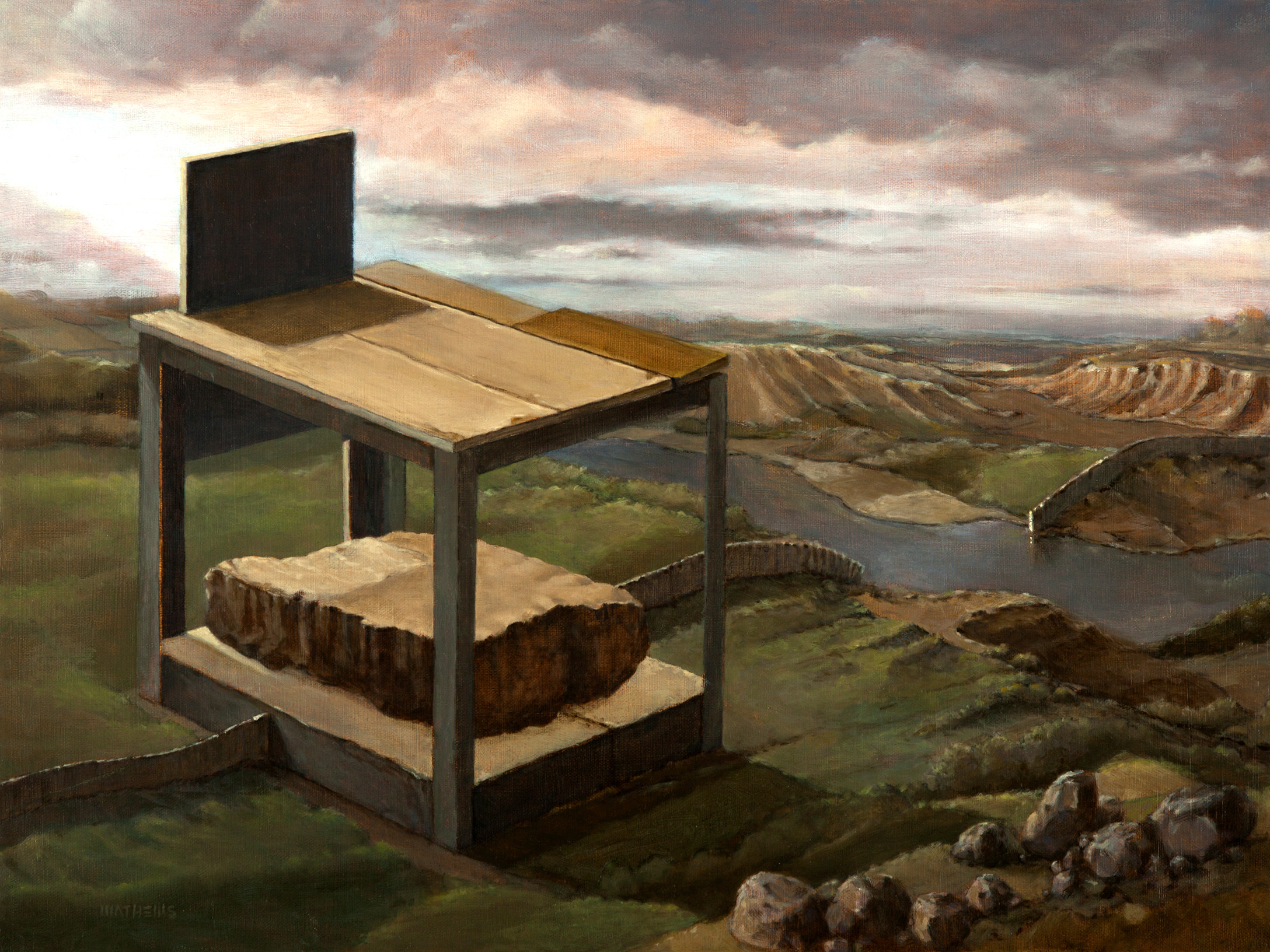 Edmund Mathews, The Border, 18” x 14”, Oil on canvas, 2015