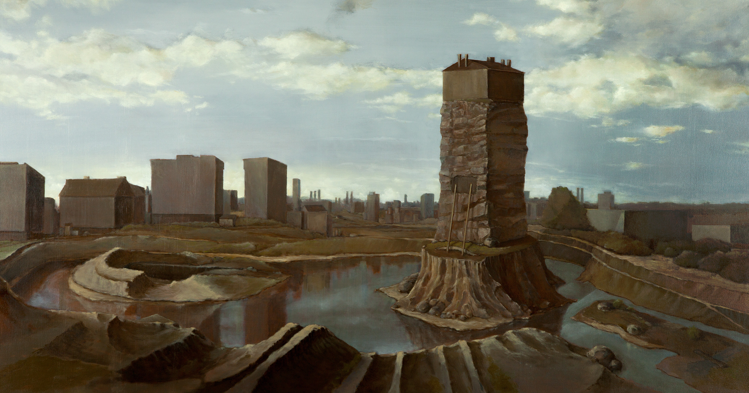 Edmund Mathews, The Assimilants, 68” x 36”, Oil on canvas, 2015