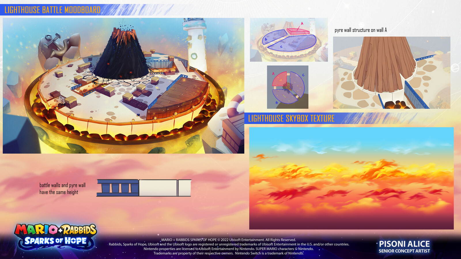 Visual development for Lighthouse battleground elements with specific skybox 