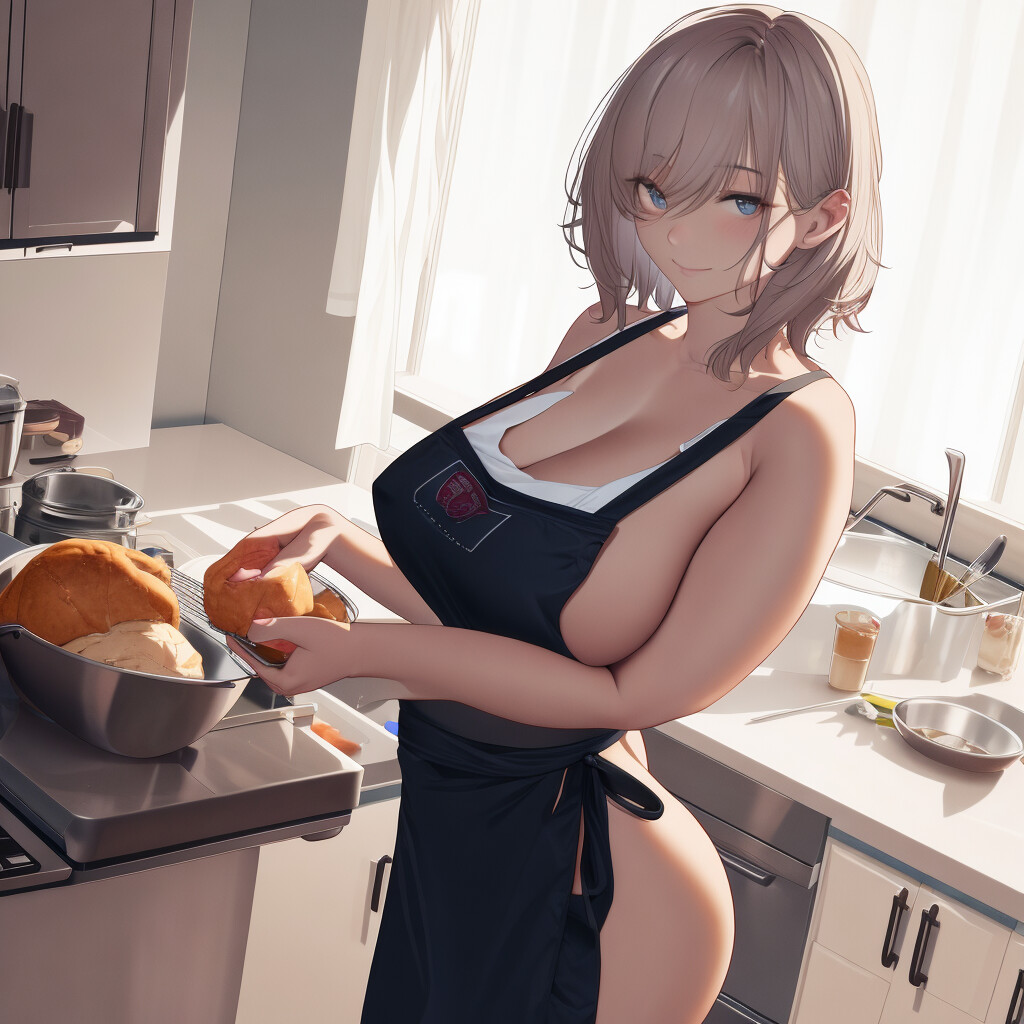 ArtStation - girl cooking (AI).