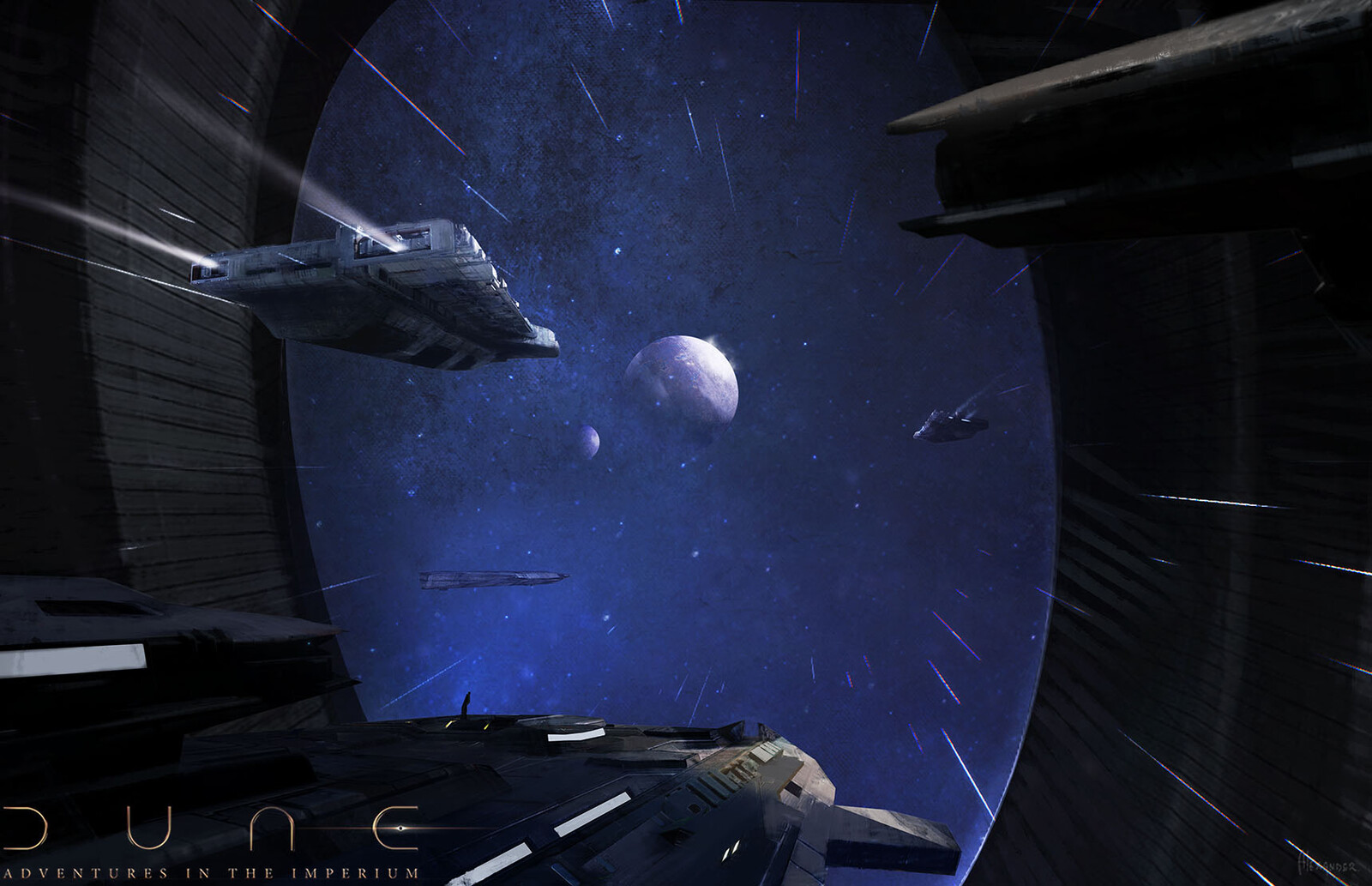 Spacescape : interior of  the Spacing Guild Heighliner : book dimension