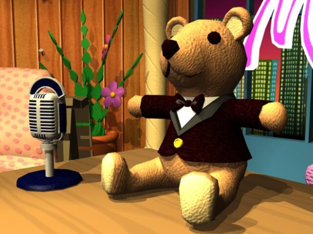Sam &amp; Max Save the World - "Talk Show" set.  The teddy bear is part of the puzzle!.
