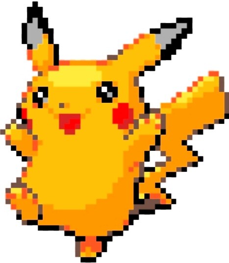 Pokemon Yellow 8Bit Cross Stitch: Pikachu following Ash - 8bit