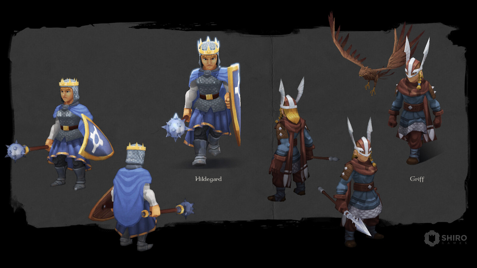3D Model - Hildegard (Lion's clan warchief ) / 3D Model - Griff  (Eagle's clan warchief)
