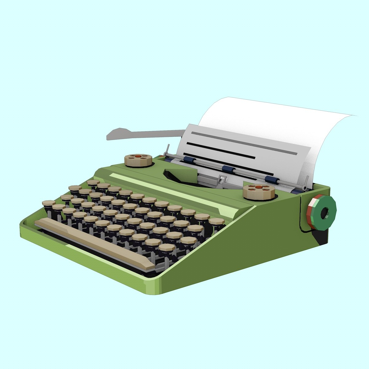 ArtStation - Low Poly Cartoon Style Typewriter