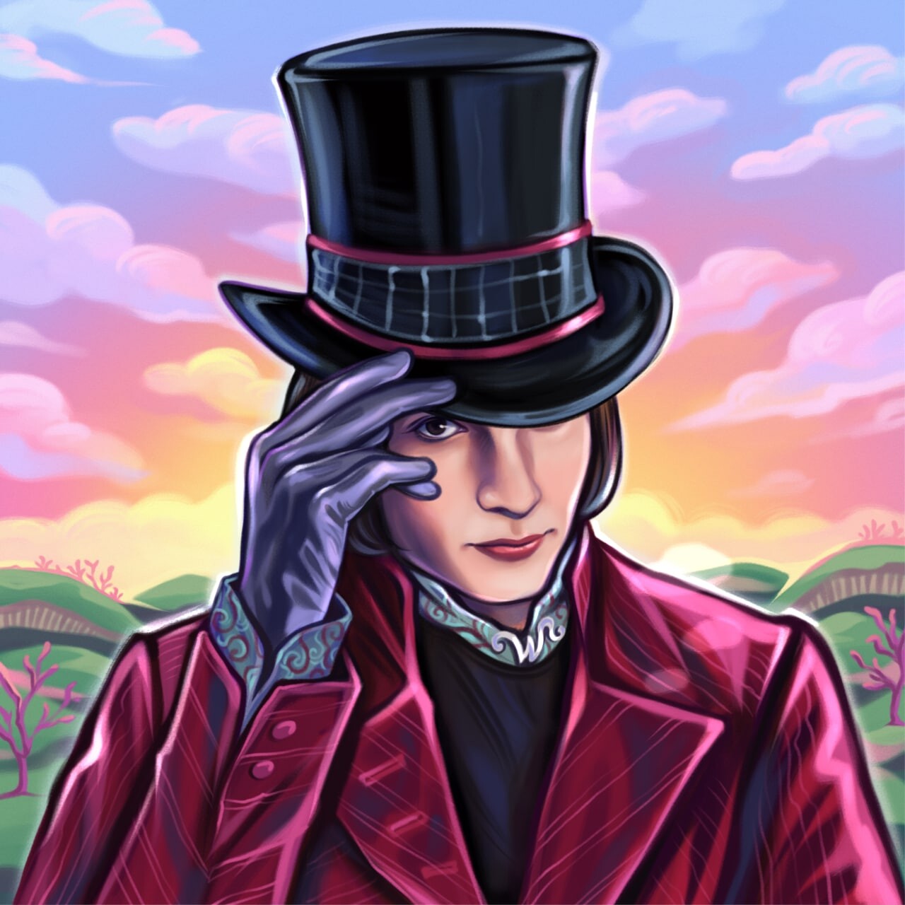 ArtStation Willy Wonka digital illustration