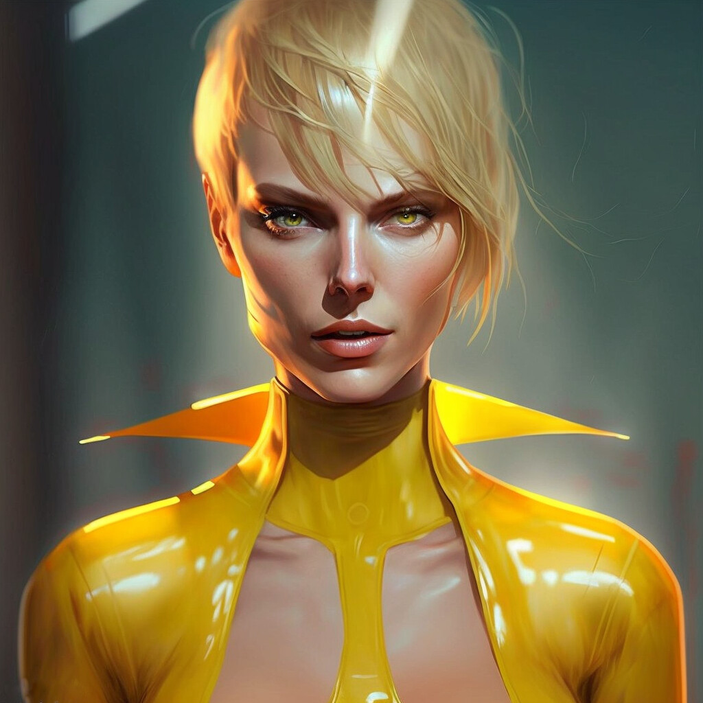 ArtGentle - That Alluring Girl in Yellow Latex Suit
