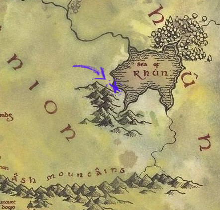 Approx location in Middle-earth