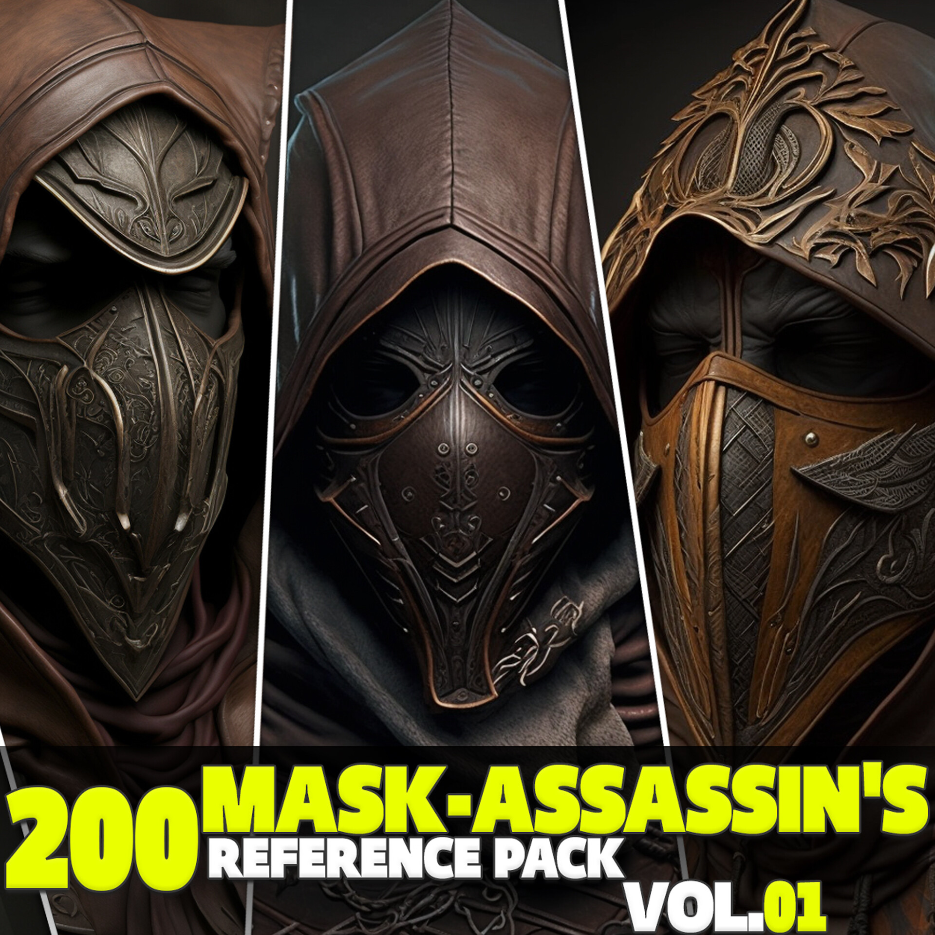ArtStation 200 Mask-Assassin's Pack Vol.01