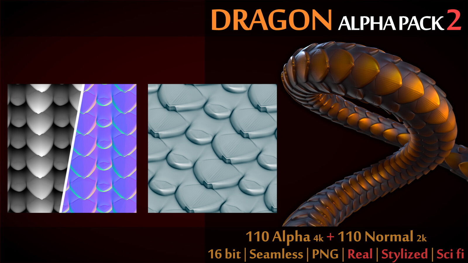 Dragon AlphaPack2 | 110 Alpha and Normal
