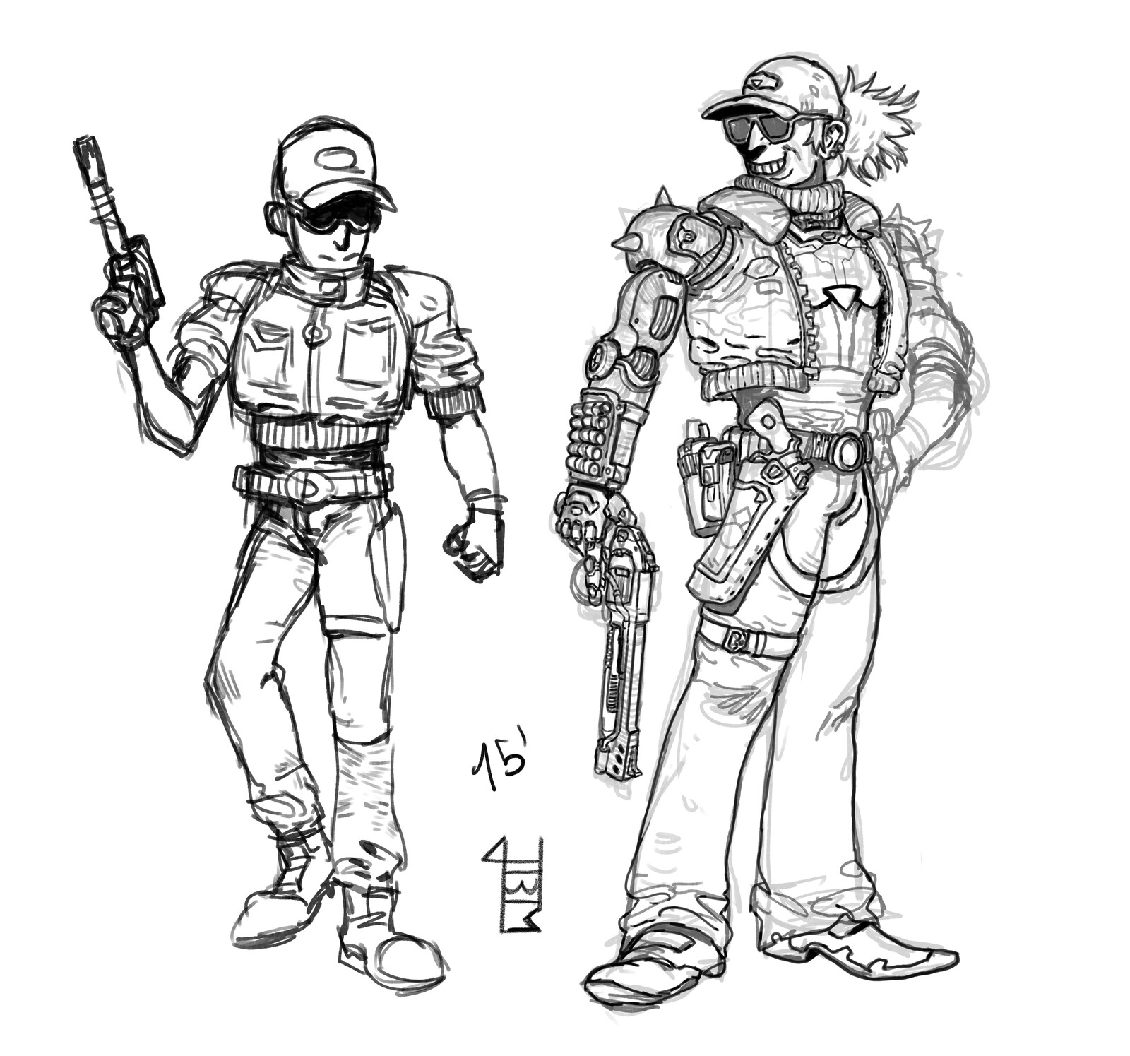 The same guy at the beginning of his career as a merc and at the end.