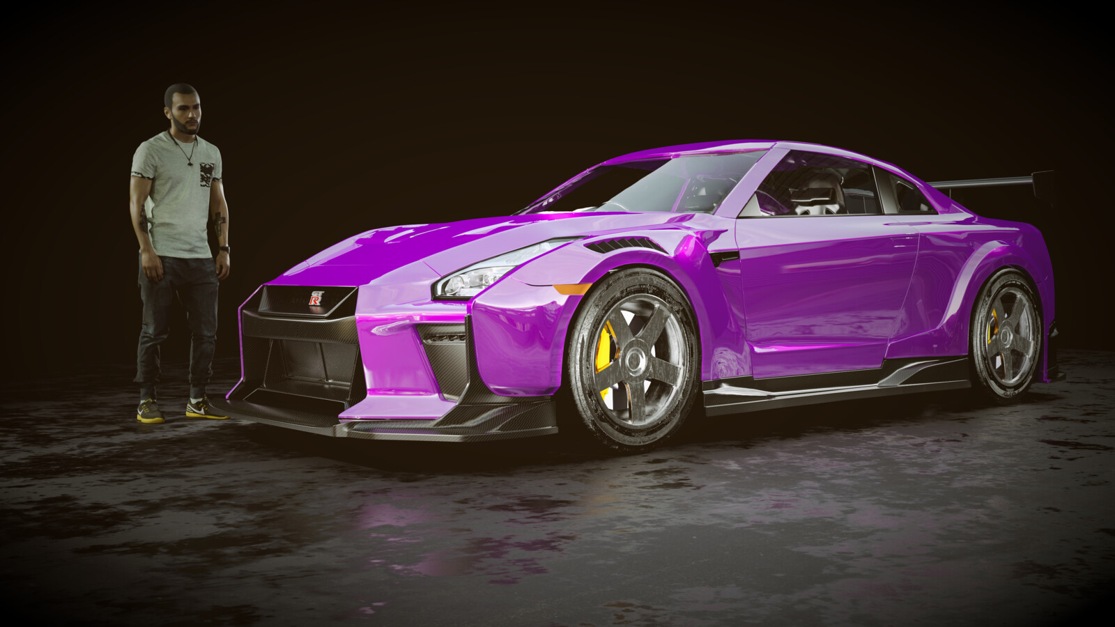 Very pink GTR, liked the lighting so decided to show it. 