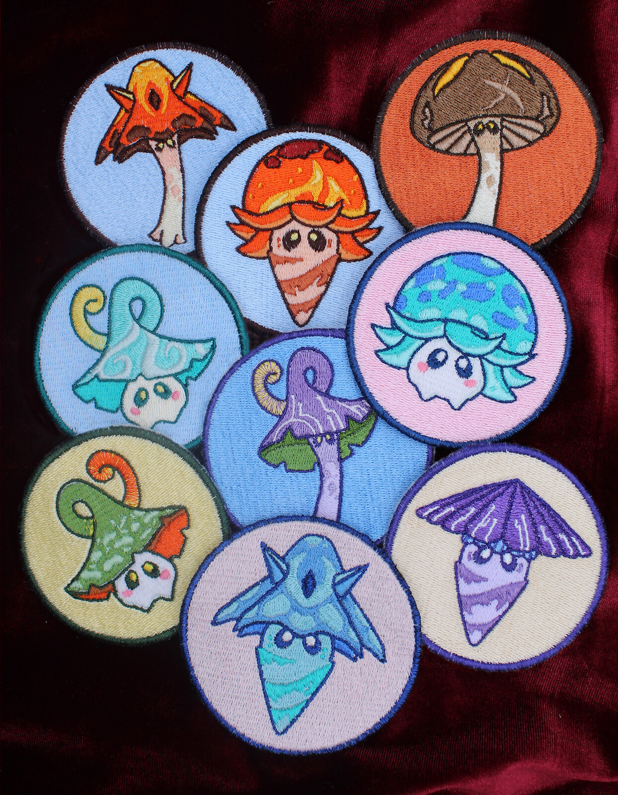 All Fungi patches together, each patch is 3x3in.