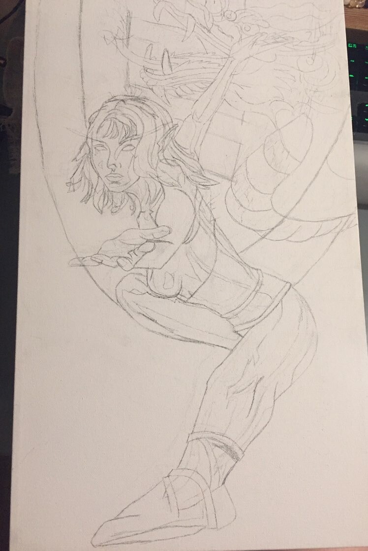 Sketch on canvas