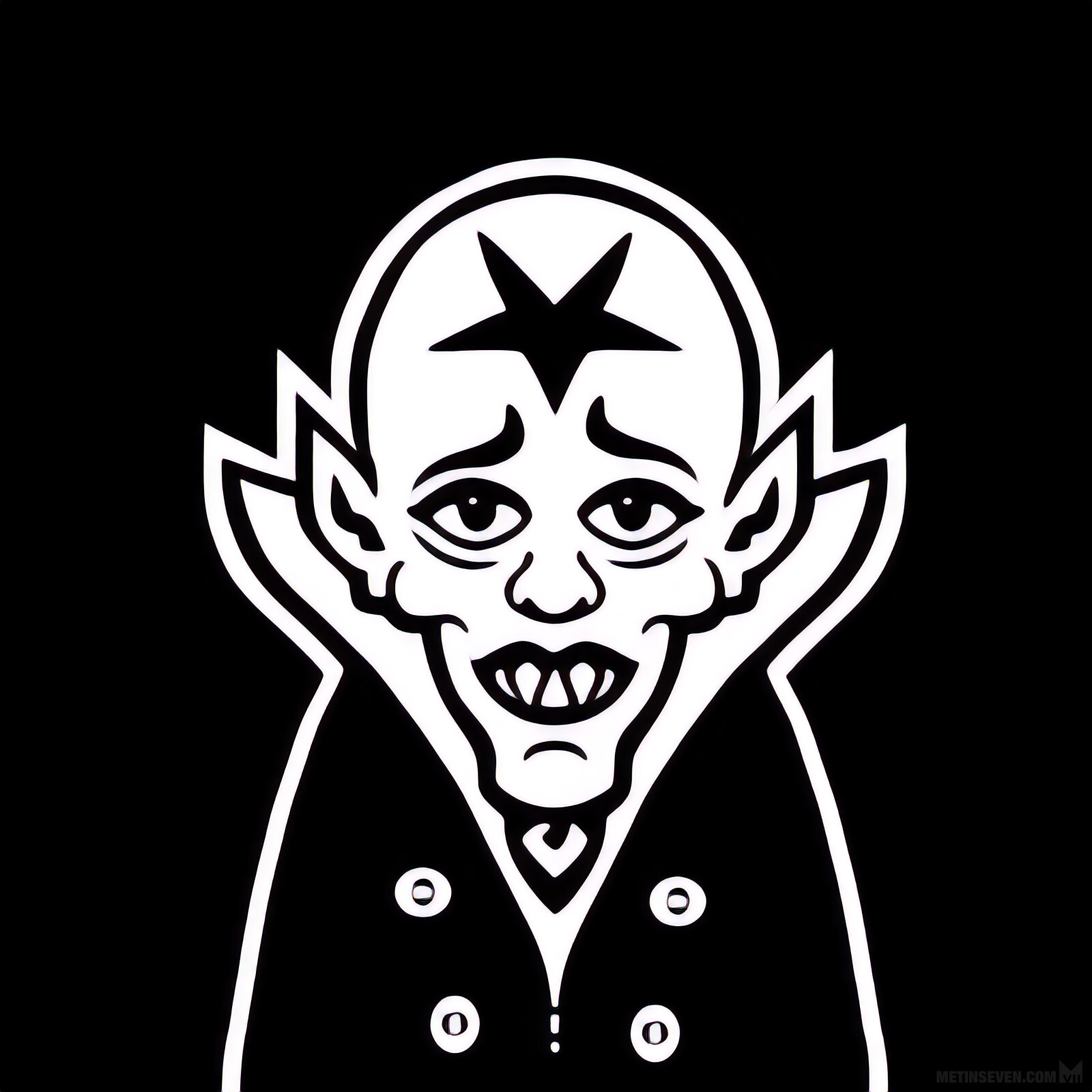 Young Nosferatu was still a bit insecure about his prominent pentagram tattoo.