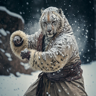Windwatercloud troberts4 snow leopard martial artist kungfu in the snow fallin 9b8ec3ed faae 499f a82e 203b7634155f