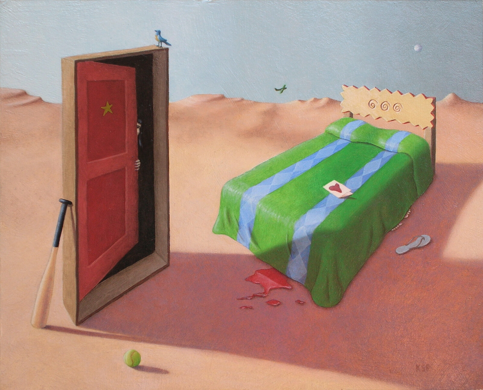 "Batter Up"
Oil on panel