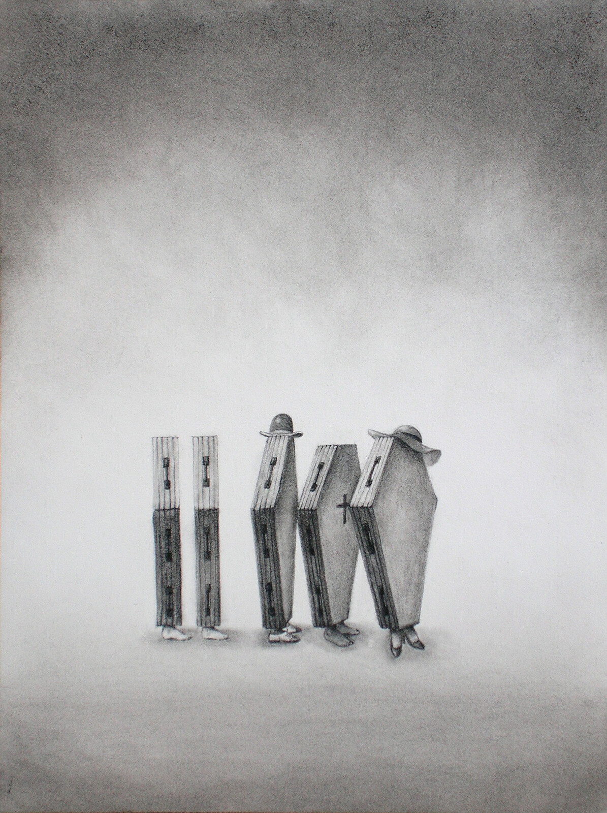 "Ladies First"
charcoal on paper