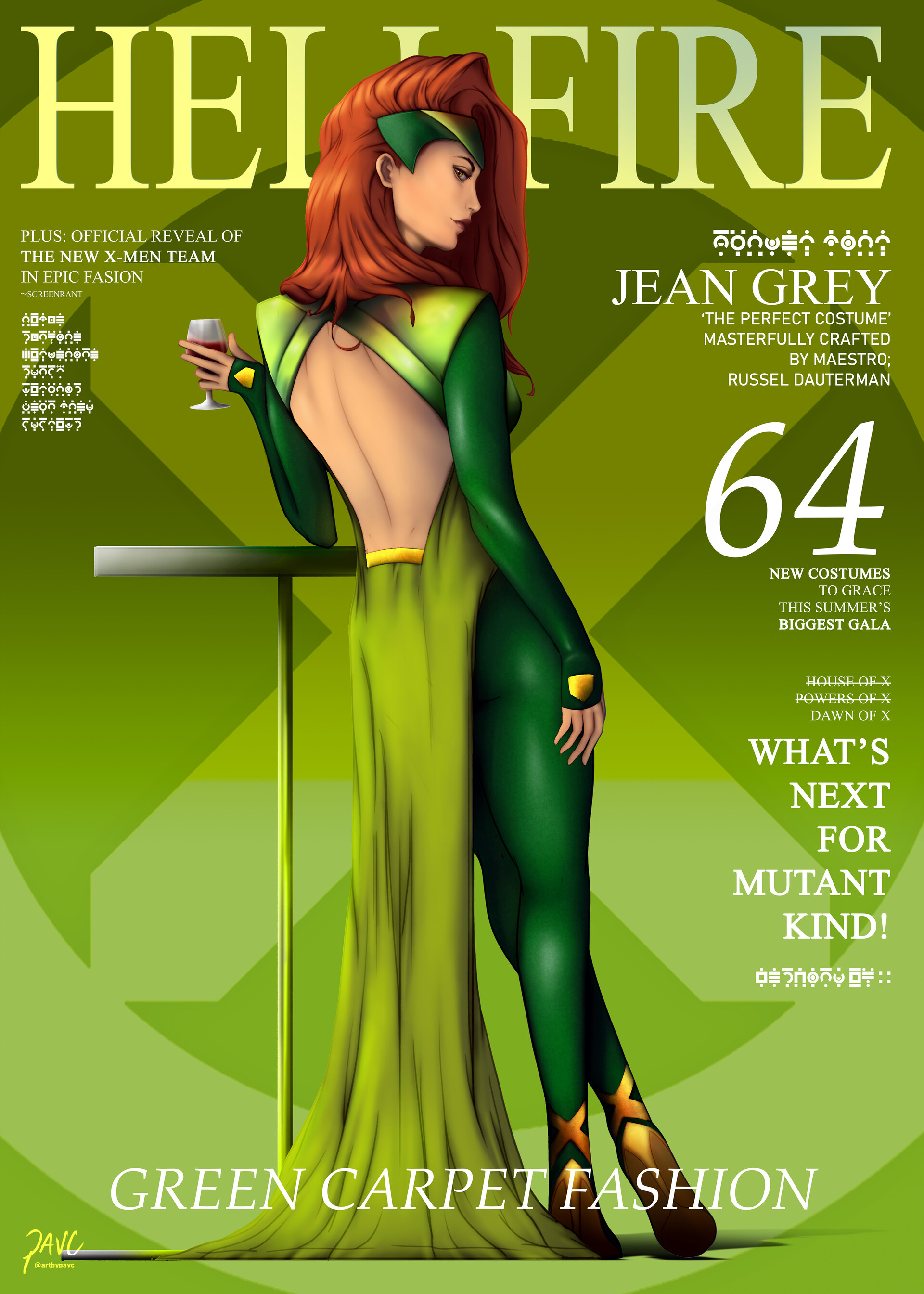 ArtStation - Green Carpet Fashion (Jean Grey Hellfire Gala)