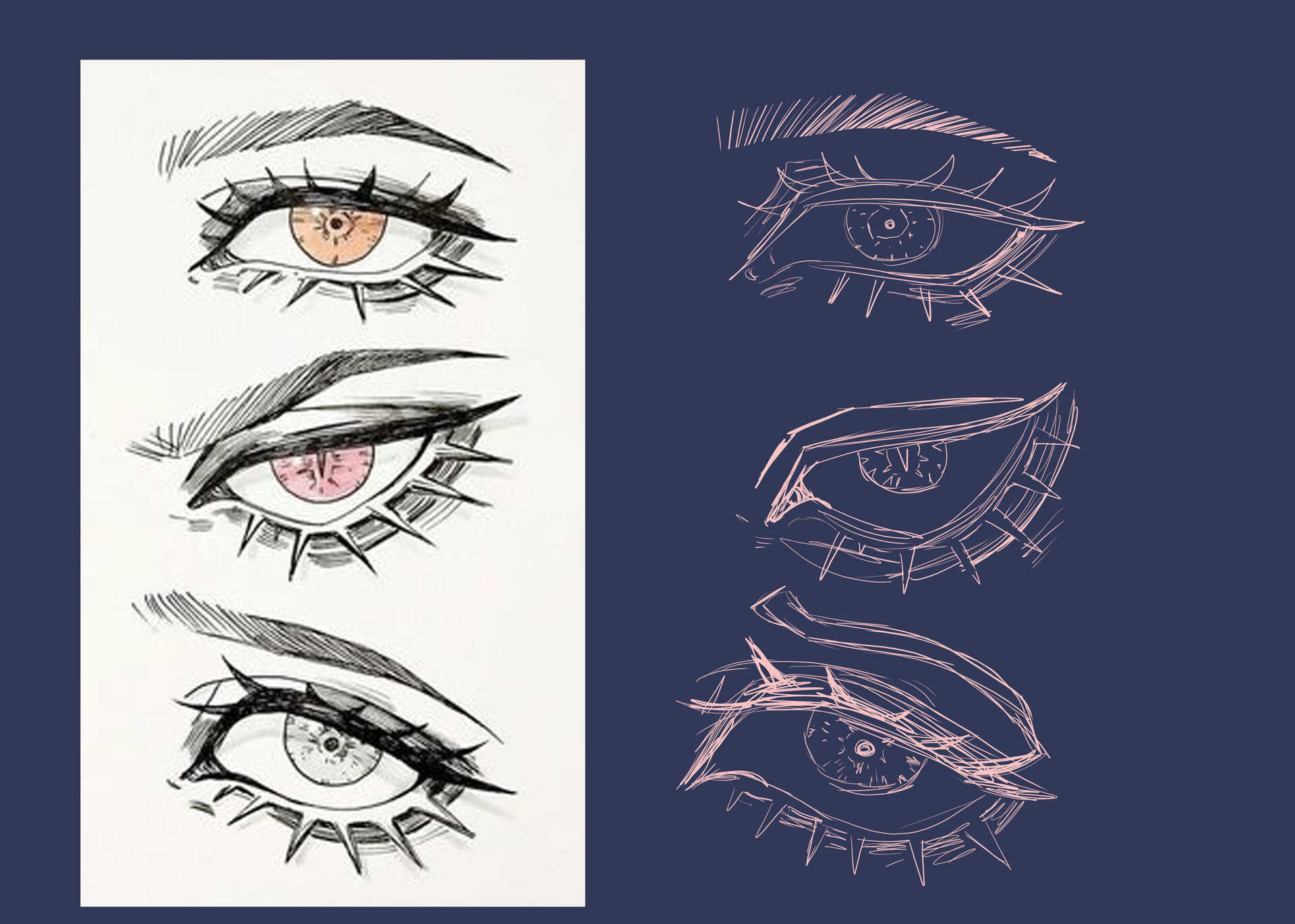 I made some eye references for you if you need them : r/AnimeSketch