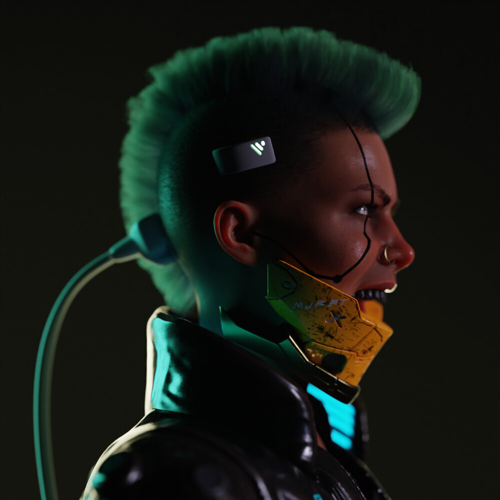 ArtStation - Cyberpunk Girl with Hard Surface Accessories