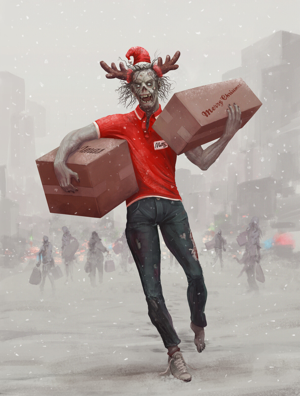 ArtStation Livreur affamé de Noël